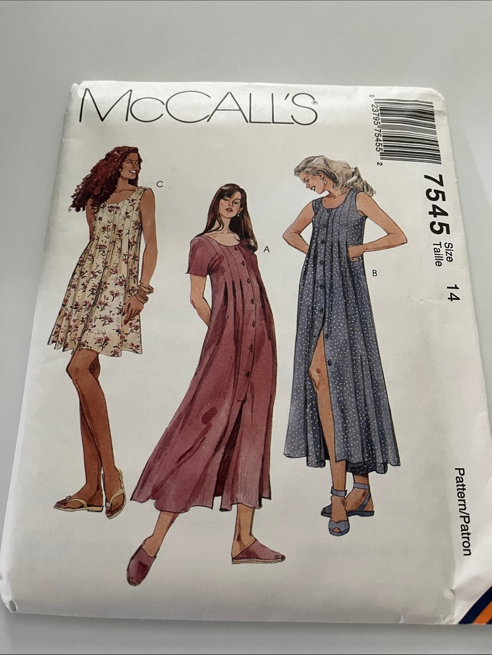 McCall's Women's Sleeveless Button-Front Midi Dress — Blue, Pink, Uncit